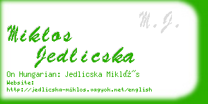 miklos jedlicska business card